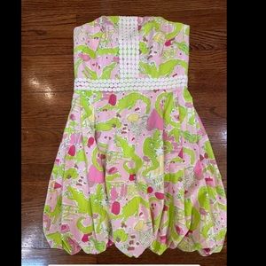 Lilly Pulitzer regency dress size 2 strapless pink